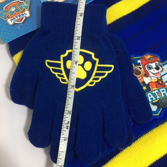 3 Pc Paw Patrol Set Scarf Beanie Gloves - Picture 4 of 5